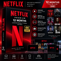 Netflix Premium 12 Month Subscription – 4K UHD Streaming – 1 Year Digital Access