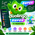 Super Duolingo 12 Months | 1 Year Premium Language Learning Access
